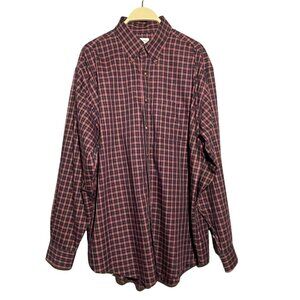 Brooks Brothers 346 Dress Shirt Non Iron Button Men Size L Plaid Checker Preppy